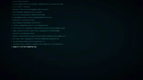 Turquoise terminal typing hacker code background Stock Footage 342633887