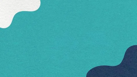 Turquoise textured paper background with dark blue white fluid blob corner .. Stock Photos