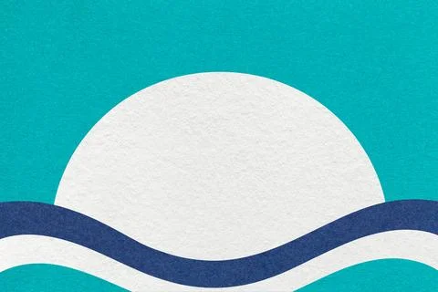 Turquoise textured paper background with white circle for copy space and navy イラスト素材