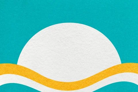Turquoise textured paper background with white circle for copy space and yell Illustrazione stock