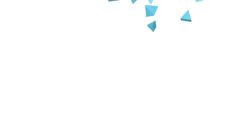 Turquoise three-dimensional pyramids fall on a white background. 3d render Stock Footage 102296271