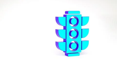 Turquoise Traffic light icon isolated on white background. Minimalism concept イラスト素材