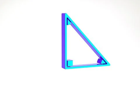 Turquoise Triangle math icon isolated on white background. Minimalism concept Stock Illustration