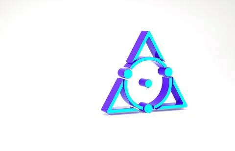 Turquoise Triangle math icon isolated on white background. Minimalism concept Stock Illustration