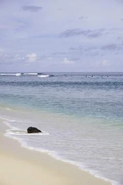 Turquoise tropical beach landscape at Labuhan Jukung Beach, Krui, Lampung Stock Photos