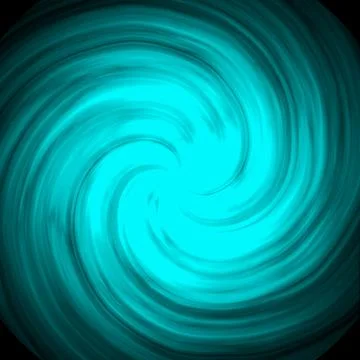 Turquoise twisted galaxy on a black background. Turquoise abstraction.  Stock Illustration