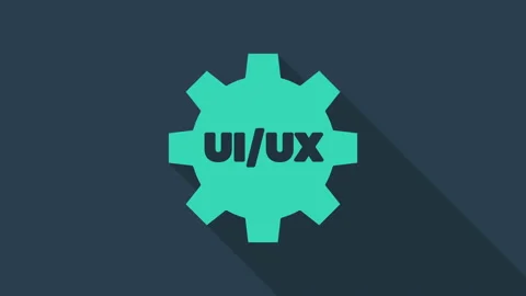 Turquoise UI or UX design icon isolated on blue background. 4K Video motion Stock Footage 146195864
