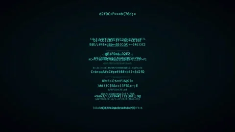 Turquoise vanishing point code hacker code background Stock Footage 342633536