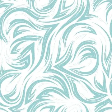 Turquoise vector geometric seamless pattern from corners of flowing lines and Stock Illustration