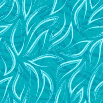 Turquoise vector seamless pattern of flowing corners and lines. Stock bright Stock Illustration