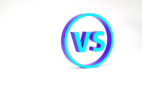 Turquoise VS Versus battle icon isolated on white background. Competition vs  Stock Illustration