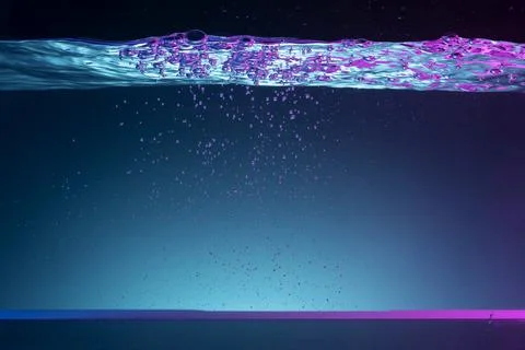 Turquoise water background with bubbles Stock Photos