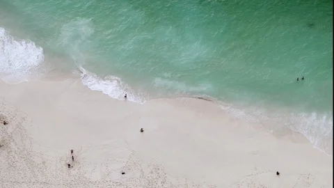 Turquoise water background from top view. Summer seascape from air. Nusa Penida Stock Footage 126004681