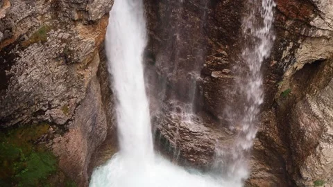 Turquoise water flowing through Johnstons Canyon, Banff National Park, Canada Stock Footage 252694752