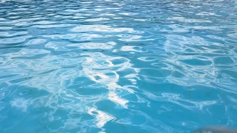 Turquoise Water Pool Surface Ripple Light Reflection Caustic Blue Summer Stock Footage 340232307