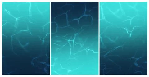 Turquoise Water Ripple Panel Triptych Background Stock Illustration