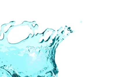 Turquoise water splash background - seamless, alpha included (FULL HD) Stock Footage
