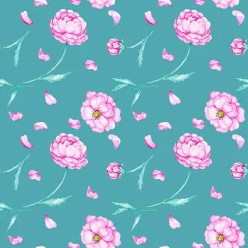 Turquoise watercolor pattern Stock Illustration