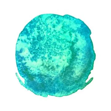 Turquoise watercolor stain Illustrazione stock