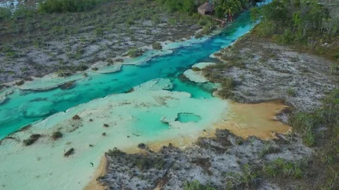 Turquoise waters flow through the landscape Vídeos de archivo 286843222