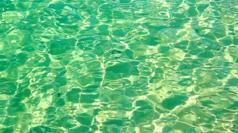 Turquoise wave and water caustic on the beach Stock Footage 88796475