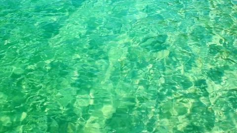 Turquoise wave and water caustic on the beach summer background. Stock Footage 89196641