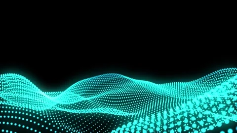 Turquoise wave field particle Stock Footage 312486599