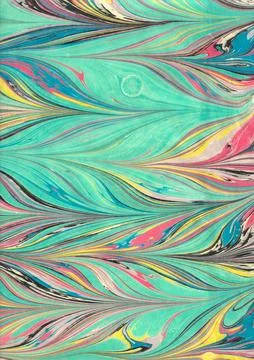 Turquoise wave marbling background pattern Illustrazione stock