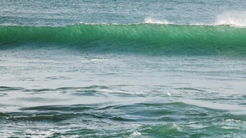 Turquoise Wave Movement Over Calm Ocean Surface Stock Footage 305261517