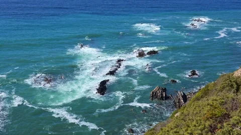 Turquoise waves of the Atlantic Ocean Stock Footage 318900929
