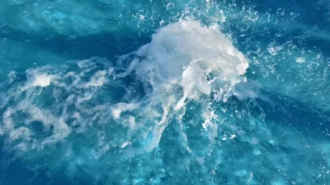 Turquoise Waves, Mesmerizing Sea Foam Textures Stock Footage 261166641