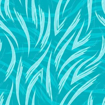 Turquoise waves or current vector seamless pattern. Sea or river waves texture Illustrazione stock