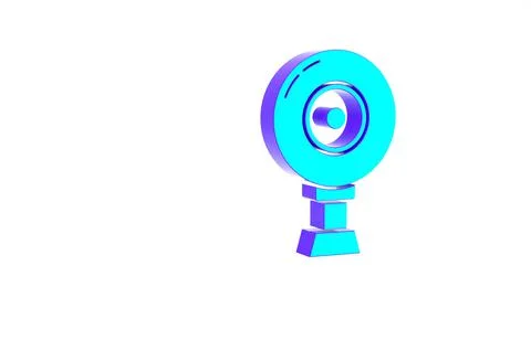 Turquoise Web camera icon isolated on white background. Chat camera. Webcam i Stock Illustration
