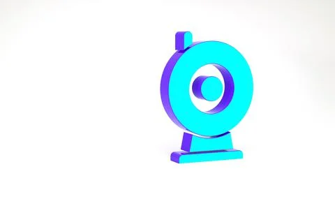 Turquoise Web camera icon isolated on white background. Chat camera. Webcam i Illustrazione stock