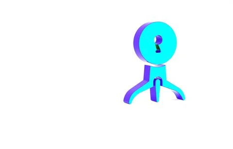 Turquoise Web camera icon isolated on white background. Chat camera. Webcam i Stock Illustration