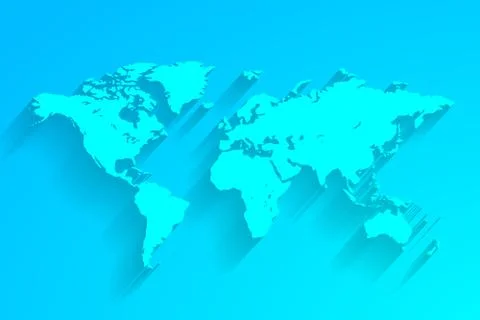 Turquoise world map background, vector Stock Illustration