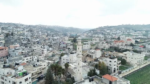 Turret Mosque stands in town Stock Footage 111495217