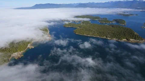 Turret Turtle and Dodd Islands Barkley Sound West Coast Vancouver Island BC Stock Footage 128792176