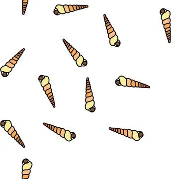 Turritella sea shell beach vector seamless pattern Stock Illustration