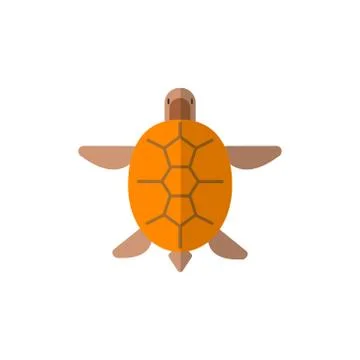 Turtle From Above Primitive Style Childish Sticker Ilustración de archivo