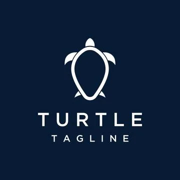 Turtle animal logo design with a simple and elegant concept. Stock Illustration