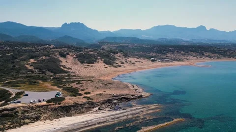 Turtle beaches in Cyprus. Beach on the Black Sea. Wild beach. Holidays on sea. Stock Footage 276294916