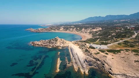 Turtle beaches in Cyprus. Beach on the Black Sea. Wild beach. Holidays on sea. Stock-Footage 276295130