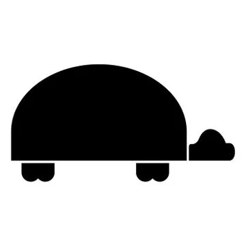 Turtle the black color icon . 스톡 일러스트