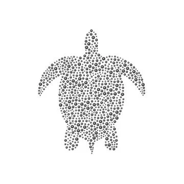 Turtle in black design Stock Illustration