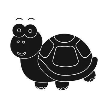 Turtle black icon. Illustration for web and mobile design. Illustrazione stock