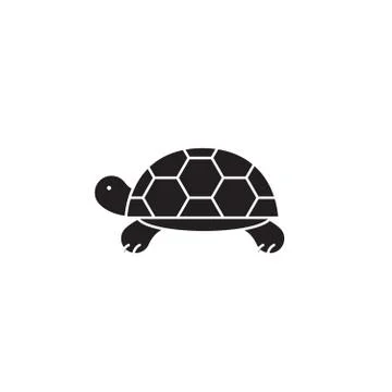 Turtle black vector concept icon. Turtle flat illustration, sign Stock Illustration