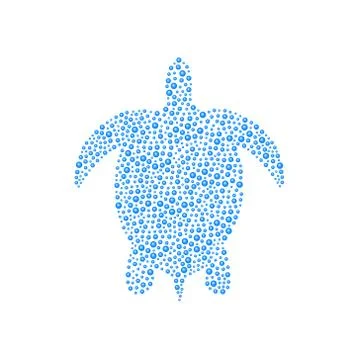 Turtle in blue design Stock Illustration