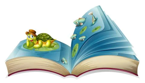 Turtle book Illustrazione stock