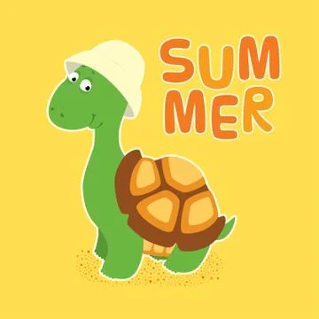 Turtle bucket hat Illustrazione stock